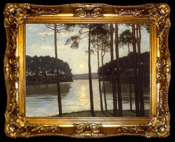 framed  Walter Leistikow Evening mood at the battle lake, ta009-2